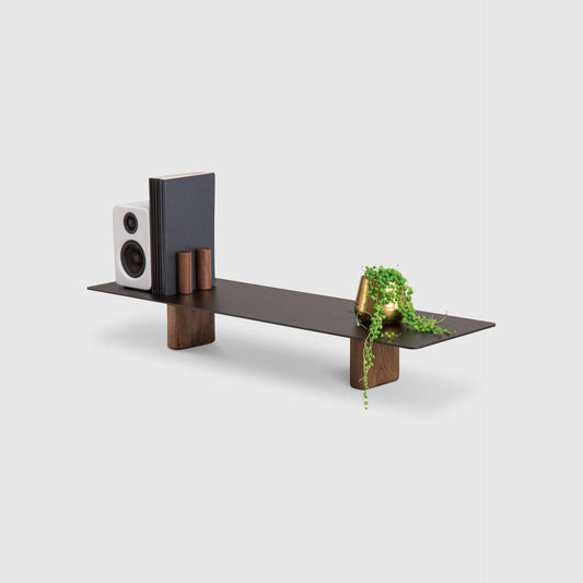 | Walnut Monitor Stand & Desk Shelf | For Home & Office | Modern, Sleek Design With Solid Hardwood | Elevate Your Workspace