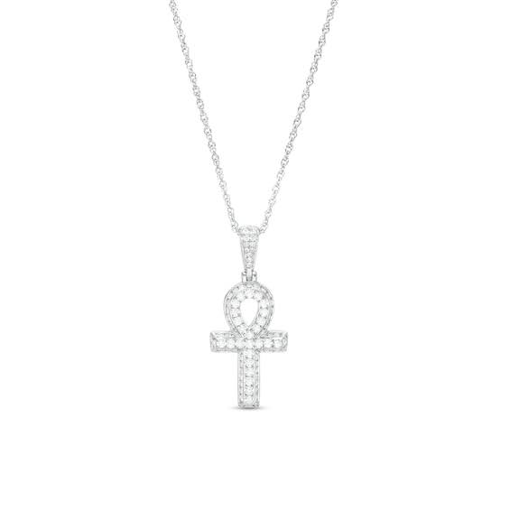 1/3 Ct. T.W. Diamond Ankh Cross Pendant In 10k Gold
