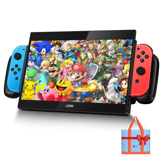 10.1portable Monitor For Switch, 1080p Portable Gaming Monitor Ips Screen With Usb Type-C And Randomly Bag, Game Mode, Travel Monitor Fo